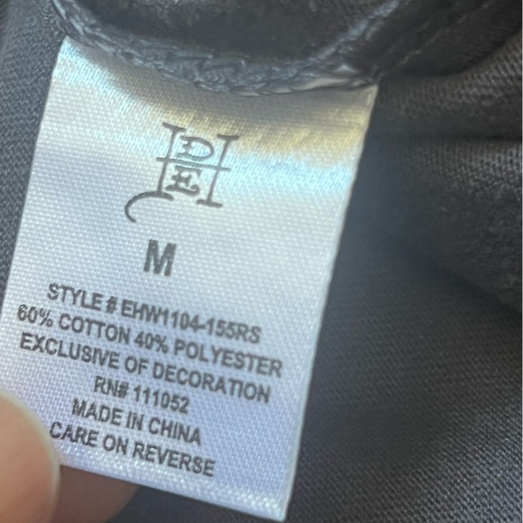 BNWT Ed Hardy Tattoo Rose Graphic Crop T-Shirt Grey Rhinestone Y2K Size M - Picture 6 of 8